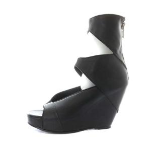Rick Owens ショートブーツ サマーブーツ 厚底 オープントゥ 38.5 ブラック