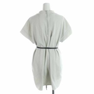 ADORE 21SS クリアライトリブカットソー チュニック ベルト フレンチスリーブ 38 M ライトグレー
