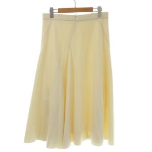 Drawer フレアスカート ロング丈 マキシ丈 ウール シルク 38 M アイボリー