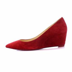 Christian Louboutin パンプス ウェッジソール ポインテッドトゥ スエード 35 レッド