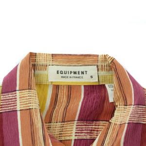 EQUIPMENT ヴィンテージ シャツ 半袖 薄手 チェック シルク S マルチカラー