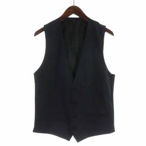 ベスト ジレ 前開き ウール 切替 44 チャコールグレー