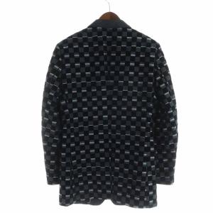 DOLCE&GABBANA MARTINI テーラードジャケット シングル シルク混 チェック 48 ブラック