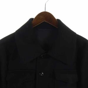 Alexander McQueen ジャケット ビッグカラー フロントプリント 48 黒