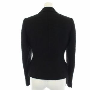 DOLCE&GABBANA テーラードジャケット シングル 3B ノーベント 裏地ヒョウ柄 ウール シルク混 38 ブラック
