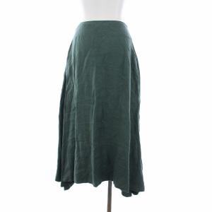 MADISONBLUE 18年製 MI-MOLLET FLARE SKIRT ロング フレアスカート リネン100％ 00 XS グリーン