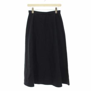 18SS HIGH TWIST COTTON LINEN フレアスカート ロング 麻 リネン 2 M 紺 ネイビー