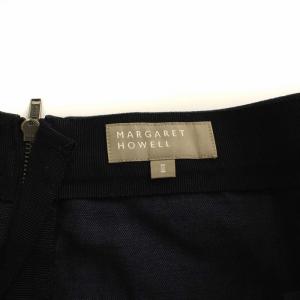 MARGARET HOWELL 18SS HIGH TWIST COTTON LINEN フレアスカート ロング 麻 リネン 2 M 紺 ネイビー