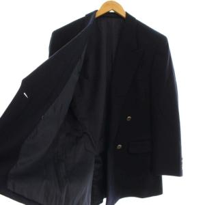 LANVIN テーラードジャケット 2B カシミヤ100% 総裏地 サイドベンツ R48-45 ダークネイビー