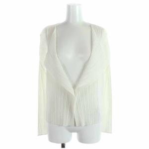 イッセイミヤケ カーディガン プリーツ 長袖 3 ホワイト