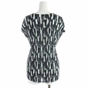 PLEATS PLEASE ISSEY MIYAKE カットソー 総柄 フレンチスリーブ 3 ブラック グレー