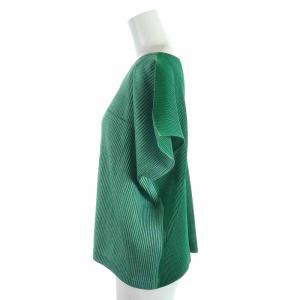 PLEATS PLEASE ISSEY MIYAKE イッセイミヤケ カットソー プルオーバー プリーツ ポケット フレンチスリーブ 3 L グリーン
