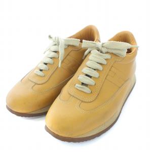HERMES クイック スニーカー シューズ レザー 36 ベージュ