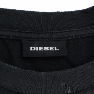 DIESEL 近年モデル T-JUST-LS-A5 T-SHIRT Tシャツ カットソー ロンT 長袖 USED加工 プリント S グレー