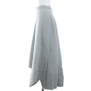 ENFOLD 19AW スカート フレア アシンメトリー ミモレ丈 ロング ウール 38 グレー