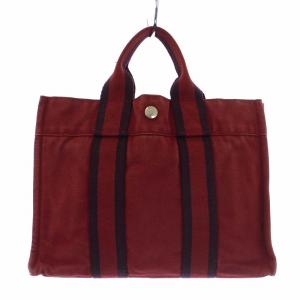 HERMES フールトゥPM トートバッグ キャンバス ボルドー