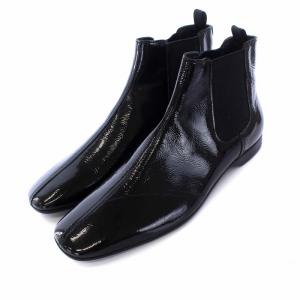 PRADA SPORT サイドゴアショートブーツ エナメル 27cm 黒