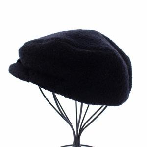 CHANEL ココマーク ハンチング ウール シルク M 紺