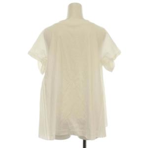 ANAYI 21SS タグ付き カットソー プリーツ 切替 半袖 クルーネック 38 M 白 ホワイト