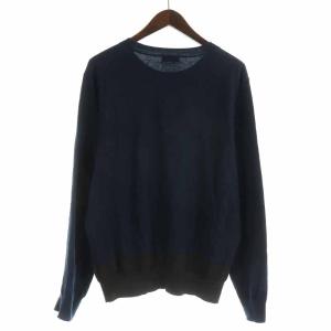 DRIES VAN NOTEN ニット バイカラー M 紺 茶