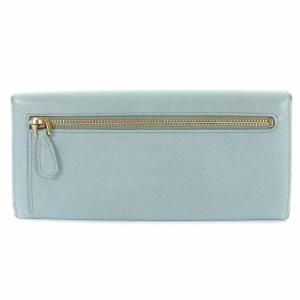 PRADA 長財布 二つ折り SAFFIANO METAL ロゴ ラーゴ LAGO ライトブルー 1M1132