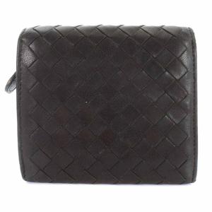 BOTTEGA VENETA 財布 三つ折り ミニ レザー イントレチャート ブラウン