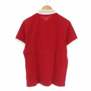 MONCLER MAGLIA POLO MANICA COORTA 半袖 ポロシャツ ワッペン M レッド ホワイト