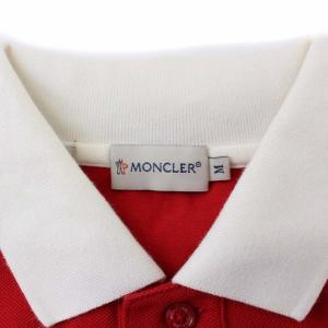 MONCLER MAGLIA POLO MANICA COORTA 半袖 ポロシャツ ワッペン M レッド ホワイト