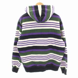 Supreme 18SS STRIPED HOODED SWEATSHIRT ボーダー M 紫 緑