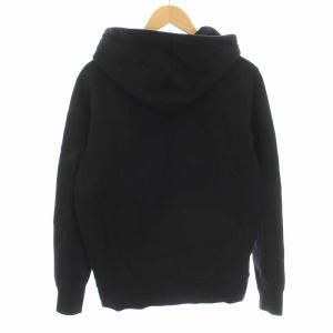 Supreme 16SS STUDDED SCRIPT LEATHER HOODED SWEATSHIRT S 黒
