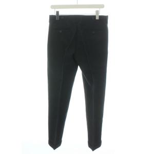 MARGARET HOWELL パンツ スラックス ジップフライ ウール 麻 リネン 3 ブラック