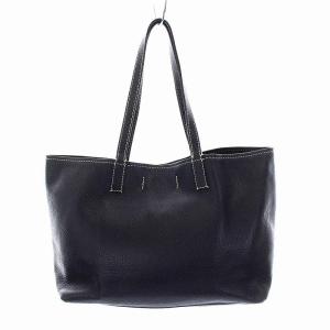 TORY BURCH トートバッグ レザー ロゴ ネイビー