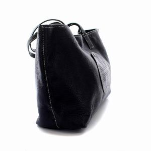 TORY BURCH トートバッグ レザー ロゴ ネイビー