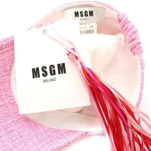MSGM ベースボールキャップ ツイード ピンク