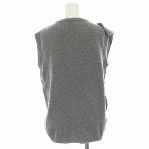 PRADA ニット ベスト プルオーバー ウール カシミヤ混 フリル 40 L グレー