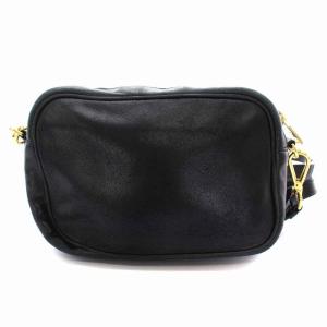 PRADA ショルダーバッグ ポシェット ポーチ リボンモチーフ レザ ブラック ピンク