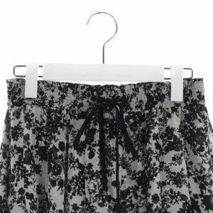 ANAYI 21AW モノトーンシルエットプリントタックスカート 38 ブラック