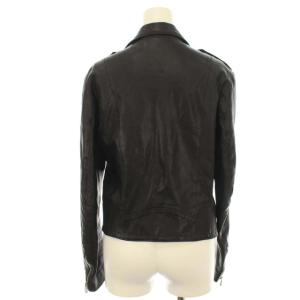 GOLDEN GOOSE DELUXE BRAND ライダース ダブル ジャケット やぎ革 レザー 革ジャン ロゴ 総裏地 イタリア製 S 黒 ブラック