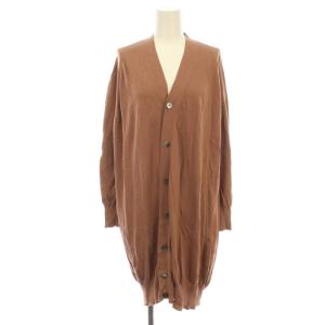 カーディガン ロング シルク混 長袖 1 S ピンクベージュ