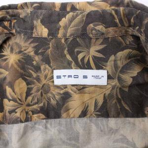 ETRO 長袖 シャツ 総柄 コットン S カーキ ベージュ