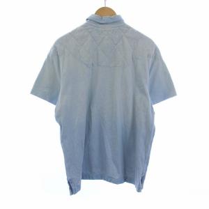 POLO RALPH LAUREN CUSTOM FIT 半袖 ポロシャツ 刺繍 キルティング 切替 XL 水色 ライトブルー