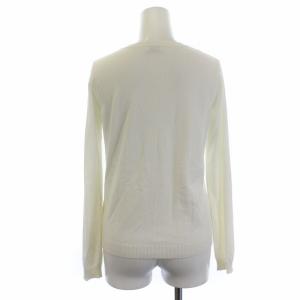 VALENTINO ニットカーディガン 長袖 クルーネック 刺繍 ビジュー スパンコール リボン 42 ホワイト