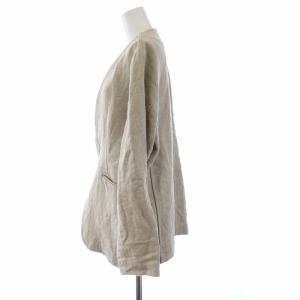 Shinzone 20SS リネンノーカラージャケット 比翼ボタン 麻 34 XS ベージュ