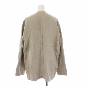 Shinzone 20SS リネンノーカラージャケット 比翼ボタン 麻 34 XS ベージュ