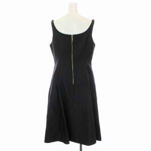 kate spade new york ワンピース ロング ノースリーブ 花柄 刺繍 10 L ブラック ピンク