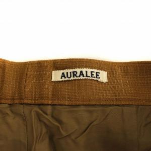AURALEE 20SS WOOL CUPRA LINEN CLOTH SLACKS BROWN CHECK パンツ チェック ハイウエスト