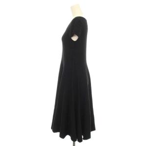 EPOCA 20SS ワンピース フレア ニット ストライプ ボートネック 38 ブラック