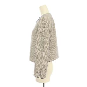 OLD ENGLAND ノーカラージャケット ドット 総裏地 34 ホワイト