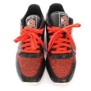 Reebok キースヘリング CLASSIC LEATHER CLEAN FASHION スニーカー ローカット 総柄 V44591 キーホルダー付き