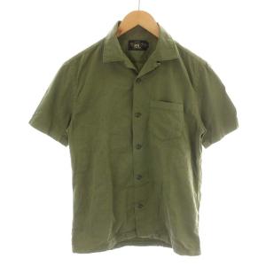 シャツ 半袖 オープンカラー コットン 170/92A S 緑 グリーン